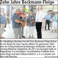 Zehn Jahre Beckmann-Fleige